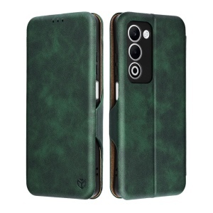 Husa pentru Oppo A5 4G, SKYDDAR INNOVATION, Safe Wallet tip carte din Piele Ecologica, Suport Carduri, Inchidere Magnetica, set cu sticker, Verde - Img 1