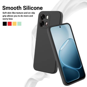Husa pentru Oppo A6 4G din Silicon Catifelat, Antisoc, set cu sticker, SoftElegance, Bleumarin - Img 3