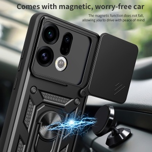 Husa pentru Oppo Find X9, SKYDDAR INNOVATION, CamShield, Inel magnetic, set cu sticker, Negru - Img 4