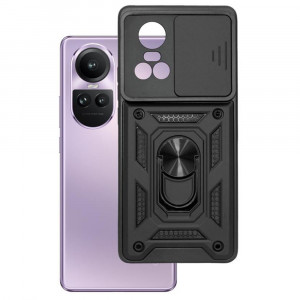 Husa pentru Oppo Reno10 cu inel magnetic, Skyddar CamShield - Negru - Img 1