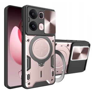 Husa pentru Oppo Reno13 Pro, SKYDDAR INNOVATION, SafeCover cu Inel Magnetic, Protectie Camera, set cu sticker, Roz auriu