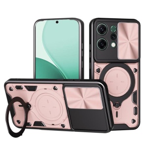 Husa pentru Oppo Reno14, SKYDDAR INNOVATION, CamGuard Pro, Inel Magnetic, Protectie Camera, set cu sticker, Roz auriu