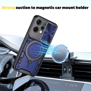 Husa pentru Oppo Reno14, SKYDDAR INNOVATION, CamGuard Pro, Inel Magnetic, Protectie Camera, set cu sticker, Rosu - Img 3