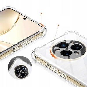 Husa pentru Realme 14 Pro+, SKYDDAR INNOVATION, Shockproof Clear Silicone, Slim Silicon, Transparenta, set cu sticker - Img 4