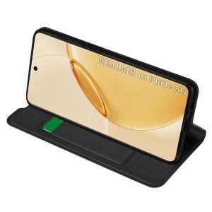 Husa pentru Realme 16 Pro+, SKYDDAR INNOVATION, Magskin Book, tip Carte cu Portofel Interior, set cu sticker, Negru - Img 4