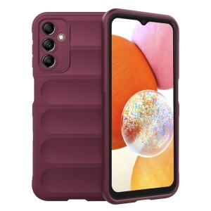 Husa pentru Samsung Galaxy A14 5G / Galaxy A14 4G, SKYDDAR INNOVATION, Magic Shield, din Silicon Mat, set cu sticker, Bordo