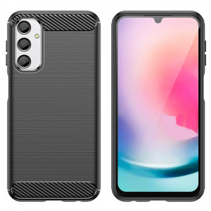 Husa pentru Samsung Galaxy A15 4G / A15 5G Carbon Silicon Skyddar, Anti-Amprente - Negru - Img 2