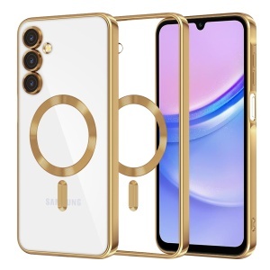 Husa pentru Samsung Galaxy A15 4G / Galaxy A15 5G, SKYDDAR INNOVATION, Luxury Shield Magsafe, Protectie Antisoc, set cu sticker, Auriu