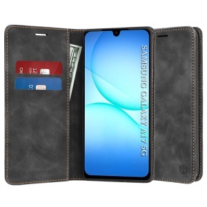 Husa pentru Samsung Galaxy A17 5G, SKYDDAR INNOVATION, Confy Cover tip Carte din piele Eco Premium, cu Portofel Interior, set cu sticker, Negru