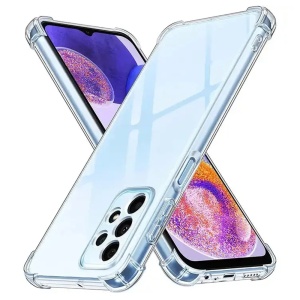 Husa pentru Samsung Galaxy A23 / Galaxy A23 5G , SKYDDAR INNOVATION, Shockproof Clear din Silicon Slim, Transparenta, set cu sticker
