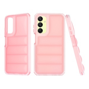 Husa pentru Samsung Galaxy A25 5G, anti soc, margini ridicate, design modern, set cu sticker, wave shield, Roz