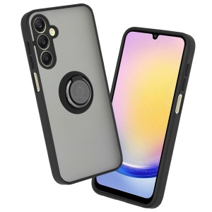 Husa pentru Samsung Galaxy A25 5G, SKYDDAR INNOVATION, Glinth+ cu Inel Rotativ 360°, Compatibilitate Magnetica, Negru, set cu sticker