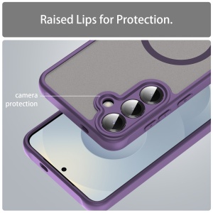 Husa pentru Samsung Galaxy A27 5G, SKYDDAR INNOVATION, HaloFrost MagSafe II, Antisoc, set cu sticker, Mov - Img 4