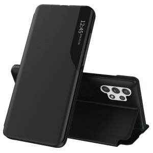 Husa pentru Samsung Galaxy A32 4G, tip carte, set cu sticker, eFold, Negru