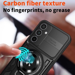 Husa pentru Samsung Galaxy A36 5G / Galaxy A56 5G, Inel magnetic antisoc, suport kickstand, set cu sticker, RuggedCam, Mov - Img 5