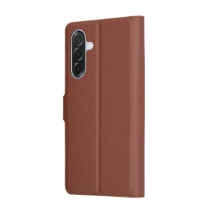 Husa pentru Samsung Galaxy A36 5G, SKYDDAR INNOVATION, Leather Wallet, tip Carte, cu Portofel Interior, Finisaje Premium, Maro, set cu sticker - Img 7