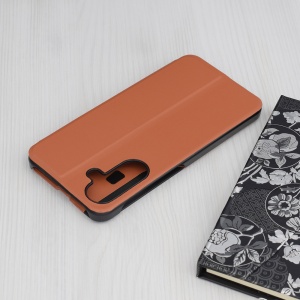 Husa pentru Samsung Galaxy A36 5G tip carte, Skyddar Eco View Leather - Portocaliu - Img 2