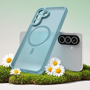 Husa pentru Samsung Galaxy A37 5G, SKYDDAR INNOVATION, HaloFrost MagSafe II, Antisoc, set cu sticker, Verde menta - Img 6