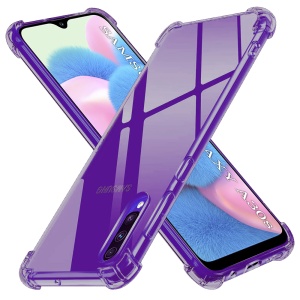 Husa pentru Samsung Galaxy A50 / Galaxy A30s / Galaxy A50s, SKYDDAR INNOVATION, Shockproof Clear Silicone, Silicon Slim, set cu sticker, Fumuriu