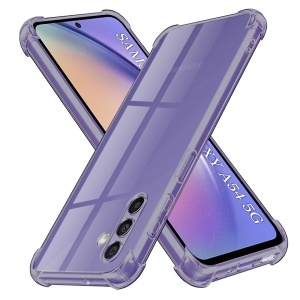 Husa pentru Samsung Galaxy A54, SKYDDAR INNOVATION, Shockproof Clear Silicone, Silicon Slim, set cu sticker, Fumuriu
