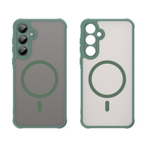 Husa pentru Samsung Galaxy A55 5G, SKYDDAR INNOVATION, HaloFrost MagSafe II, Antisoc, set cu sticker, Verde - Img 2