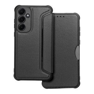 Husa pentru Samsung Galaxy A55 5G, SKYDDAR INNOVATION, RAZOR, Inchidere Magnetica, Buzunar Interior, Antisoc, set cu sticker, Negru - Img 1