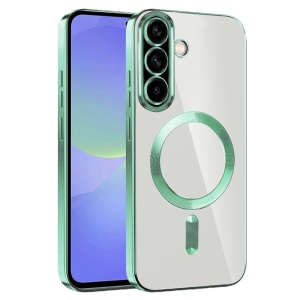 Husa pentru Samsung Galaxy A56 5G / Galaxy A36 5G, Protectie Antisoc, set cu sticker, Luxury Shield Magsafe, Verde Deschis