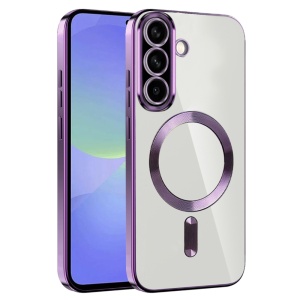 Husa pentru Samsung Galaxy A56 5G / Galaxy A36 5G, Protectie Antisoc, set cu sticker, Luxury Shield Magsafe, Mov