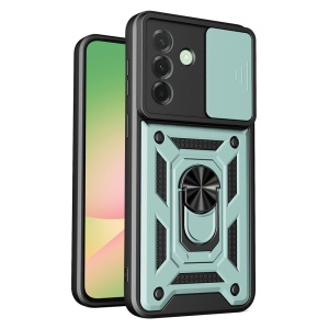 Husa pentru Samsung Galaxy A57 5G, SKYDDAR INNOVATION, CamShield, Inel magnetic, set cu sticker, Verde