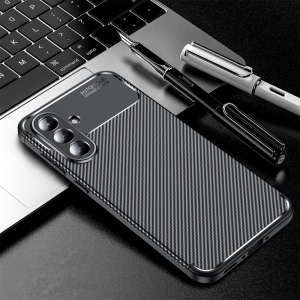 Husa pentru Samsung Galaxy A57 5G, SKYDDAR INNOVATION, CarbonFiber, Antisoc, set cu sticker, Negru - Img 4