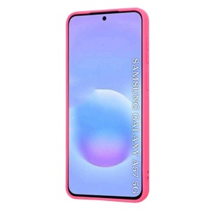 Husa pentru Samsung Galaxy A57 5G, SKYDDAR INNOVATION, din Silicon Catifelat, SoftElegance, set cu sticker, Fucsia - Img 4