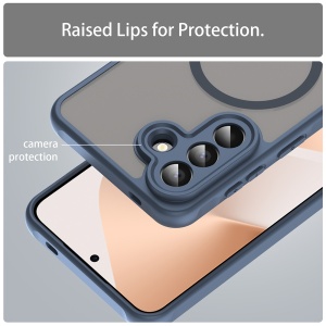Husa pentru Samsung Galaxy A57 5G, SKYDDAR INNOVATION, HaloFrost MagSafe II, Antisoc, set cu sticker, Bleumarin - Img 4