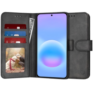 Husa pentru Samsung Galaxy A57 5G tip carte cu Portofel Interior, Antisoc, set cu sticker, SKYDDAR INNOVATION, Diary Book, Negru