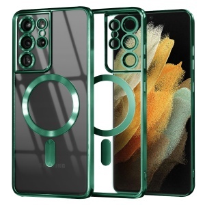 Husa pentru Samsung Galaxy S21 Ultra 5G, SKYDDAR INNOVATION, Luxury Shield Magsafe, Protectie Antisoc, set cu sticker, Verde deschis
