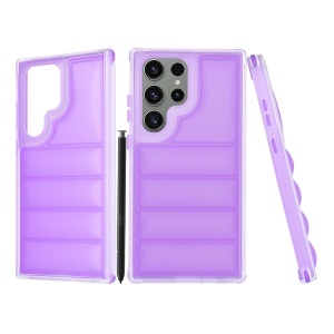 Husa pentru Samsung Galaxy S23 FE, anti soc, margini ridicate, design modern, set cu sticker, wave shield, Mov