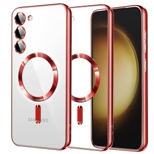 Husa pentru Samsung Galaxy S23 Plus, SKYDDAR INNOVATION, Luxury Shield Magsafe, Protectie Antisoc, set cu sticker, Rosu