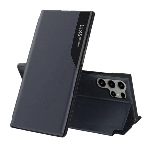 Husa pentru Samsung Galaxy S23 Ultra, tip carte, set cu sticker, eFold, Albastru