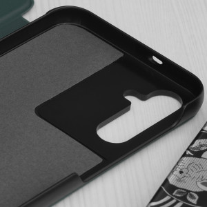 Husa pentru Samsung Galaxy S24 tip carte, Skyddar Eco View Leather - Verde - Img 3