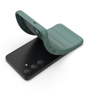 Husa pentru Samsung Galaxy S25 FE din Silicon Mat, set cu sticker, Magic Shield, Verde - Img 3