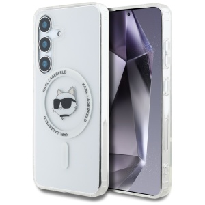 Husa pentru Samsung Galaxy S25, Karl Lagerfeld, IML MagSafe, Alb