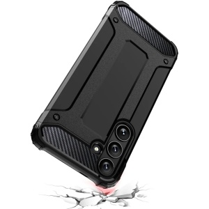 Husa pentru Samsung Galaxy S25, SKYDDAR INNOVATION, Hybrid Armor, din Plastic Dur, Margini Cauciucate, Antisoc, Negru, set cu sticker - Img 3