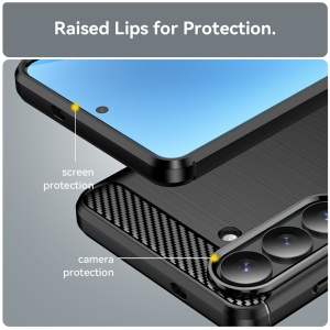 Husa pentru Samsung Galaxy S26 Edge, , din Silicon Slim, cu textura Fibra Carbon, Skyddar Carbon Silicone, set cu sticker, Negru - Img 6