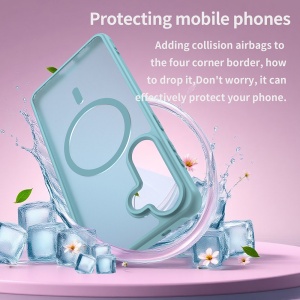 Husa pentru Samsung Galaxy S26 Edge, SKYDDAR INNOVATION, HaloFrost MagSafe II, Antisoc, set cu sticker, Verde menta - Img 6