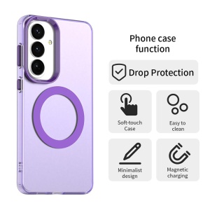 Husa pentru Samsung Galaxy S26, MagSafe, Antisoc, set cu sticker, CandyCase, Mov - Img 6