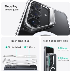 Husa pentru Samsung Galaxy S26 Plus, slim, ESR Classic Hybrid HaloLock Kickstand, Transparenta - Img 4