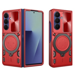 Husa pentru Samsung Galaxy Z Fold7, SKYDDAR INNOVATION, SafeCover, Inel Magnetic, Protectie Camera, Rosu, set cu sticker - Img 1
