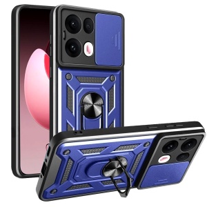 Husa pentru telefon, SKYDDAR INNOVATION, Oppo Reno13 Pro, CamShield, Antisoc, Inel Magentic, set cu sticker, Albastru