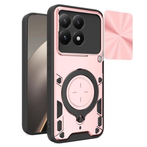 Husa pentru Xiaomi 15T, SKYDDAR INNOVATION, CamGuard Pro, Inel Magnetic, Protectie Camera, set cu sticker, Roz auriu
