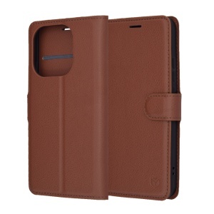Husa pentru Xiaomi 15T, SKYDDAR INNOVATION, Leather Folio tip Carte, cu Portofel Interior, Finisaje Premium, set cu sticker, Maro - Img 7