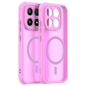 Husa pentru Xiaomi 17 Finisaje Premium, Antisoc, Magsafe, set cu sticker, HaloFrost MagSafe II, Roz